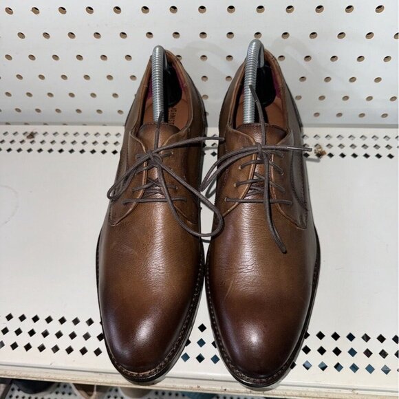 Johnston & Murphy Hawthorn Mens Leather Casual Dress Shoes Oxfords Size 8 Brown